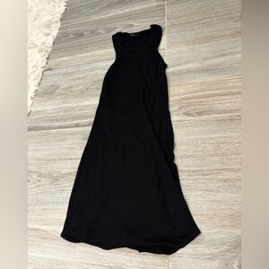 Olivaceous Black Open Back Ribbed Dress